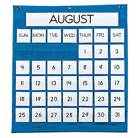 Pacon Monthly Calendar Pocket Chart 25 x 28 Blue - Office Depot
