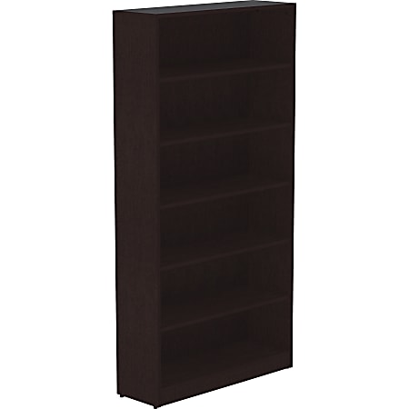 Lorell Essentials 36"H 6-Shelf Bookcase, Espresso