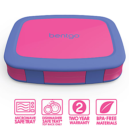 Bentgo Kids Prints 5 Compartment Lunch Box 2 H x 6 12 W x 8 12 D  RainbowsButterflies - Office Depot