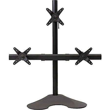 Ergotech Triple LCD Monitor Desk Stand - 28" pole - Black - Triple 1 over 2