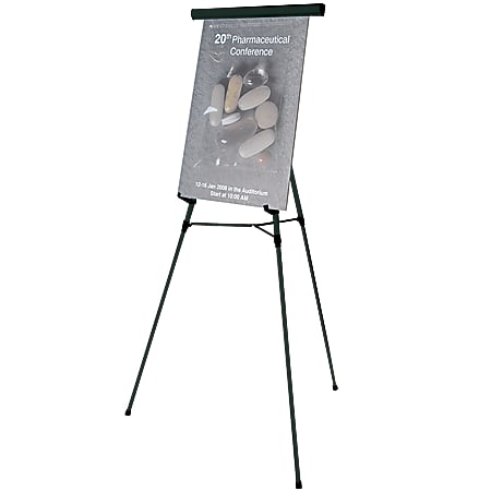 MasterVision Quantum Lightweight Tripod Display Easel 35 716 to 63 High  Plastic Black - Office Depot