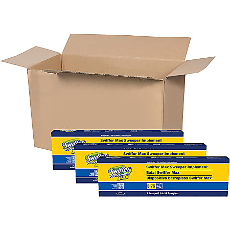 Swiffer Max Sweeper - 17" MicroFiber Head - 3 / Carton - Blue