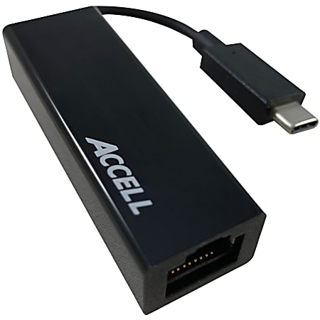 Accell USB-C to Gigabit Ethernet Adapter - USB 3.0 - 1 Port(s) - 1 - Twisted Pair - Retail - 10/100/1000Base-T - Portable