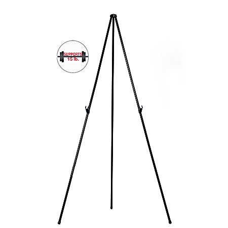 MasterVision® Instant Display Easel, Heavy Duty, 15" to 63" High, Steel, Black