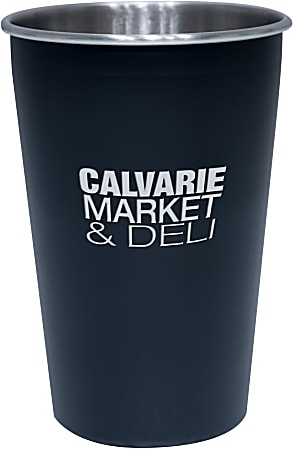 Custom Stainless-Steel Stadium Cup, 16 Oz, Black