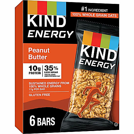 KIND Energy Bars - Trans Fat Free, Gluten-free, Individually Wrapped - Dark Chocolate Peanut Butter - 2.10 oz - 6 / Box