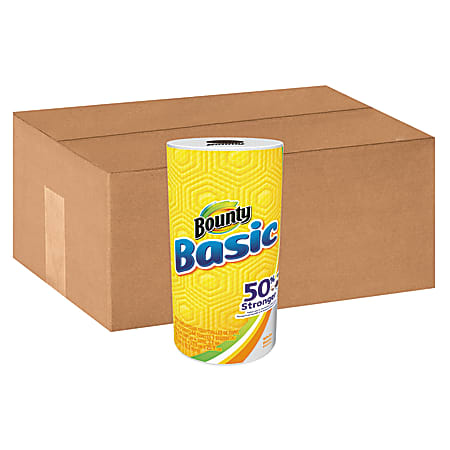 Bounty® Basic 1-Ply Paper Towels, 44 Sheets Per Roll, Pack Of 30 Rolls