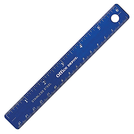 Office Depot® Brand Stainless Steel Ruler, 6", Assorted Colors (No Color Choice)