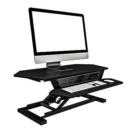 VersaDesk UltraLite Sit-to-Stand Electric Height-Adjustable Desk Riser, 36" x 24", Black