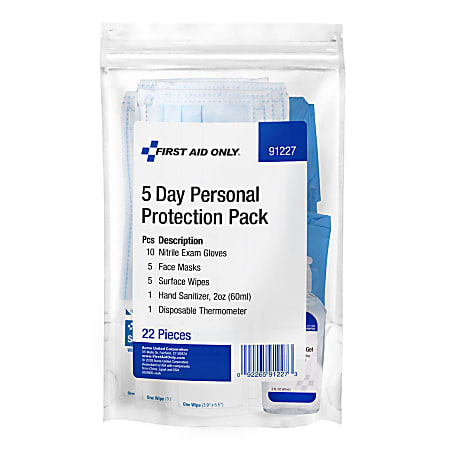 First Aid Only 5-Day Personal Protection Pack