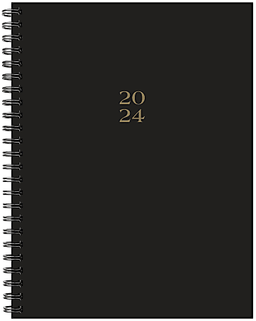 2024 Willow Creek Press Softcover Weekly/Monthly Planner, 6-1/2" x 8-1/2", Black Basic, January To December