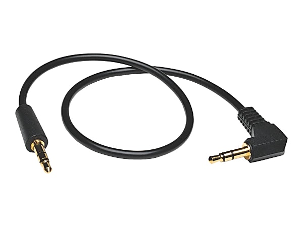Eaton Tripp Lite Series 3.5mm Mini Stereo Audio Cable with one Right-Angle plug (M/M), 6 ft. (1.83 m) - Audio cable - mini-phone stereo 3.5 mm male to mini-phone stereo 3.5 mm male - 6 ft - black - right-angled connector