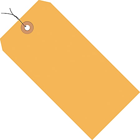 Office Depot® Brand Fluorescent Prewired Shipping Tags, #5, 4 3/4" x 2 3/8", Orange, Box Of 1,000