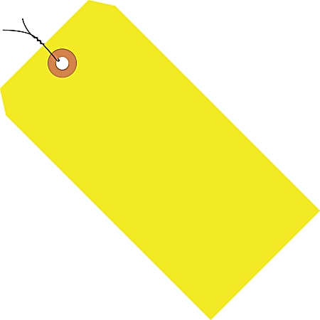 Office Depot® Brand Fluorescent Prewired Shipping Tags, #6, 5 1/4" x 2 5/8", Yellow, Box Of 1,000