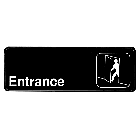 Alpine Entrance Signs, 3" x 9", Black, Pack Of 15 Signs