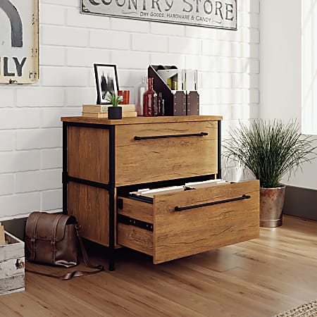 Sauder Iron City 31 W x 20 D Lateral 2 Drawer File Cabinet Checked