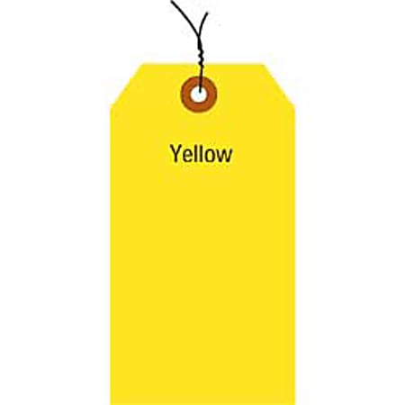 Office Depot® Brand Fluorescent Prewired Shipping Tags, #7, 5 3/4" x 2 7/8", Yellow, Box Of 1,000