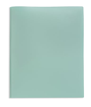 Office Depot® 2-Pocket School-Grade Poly Folder With Prongs, Letter Size, Light Green