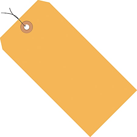 Office Depot® Brand Fluorescent Prewired Shipping Tags, #7, 5 3/4" x 2 7/8", Orange, Box Of 1,000