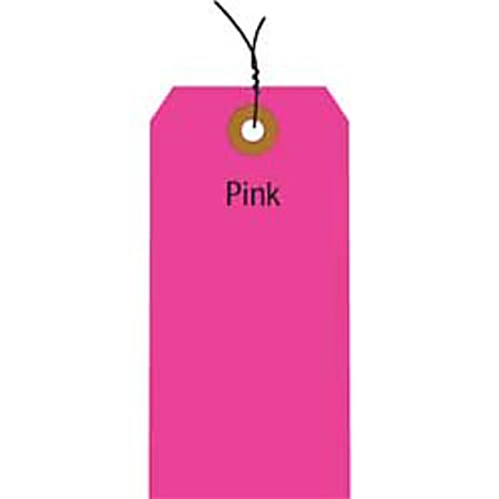Office Depot® Brand Fluorescent Prewired Shipping Tags, #7, 5 3/4" x 2 7/8", Pink, Box Of 1,000