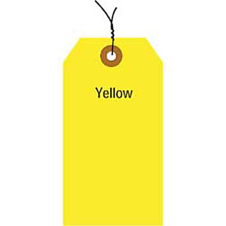 Office Depot® Brand Fluorescent Prewired Shipping Tags, #8, 6 1/4" x 3 1/8", Yellow, Box Of 1,000