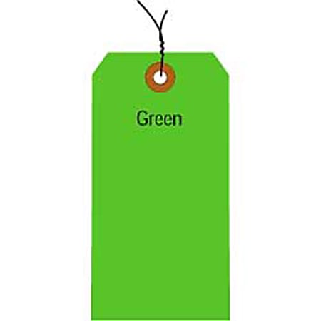 Office Depot® Brand Fluorescent Prewired Shipping Tags, #8, 6 1/4" x 3 1/8", Green, Box Of 1,000