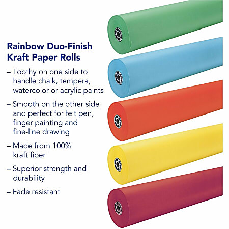 Pacon Rainbow Colored Kraft Duo-Finish Paper, 36W x 1000'L, Pink