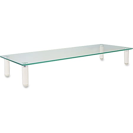 Kantek Glass Monitor Riser, 3 1/4"H x 22"W x 8 1/4"D, White