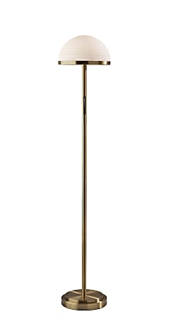 Adesso® Juliana LED Floor Lamp With Smart Switch, 58"H, Frosted Glass/Antique Brass