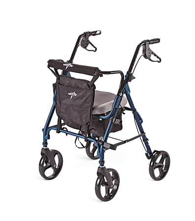 Medline Deluxe Comfort Rollator, 8" Wheels, Blue