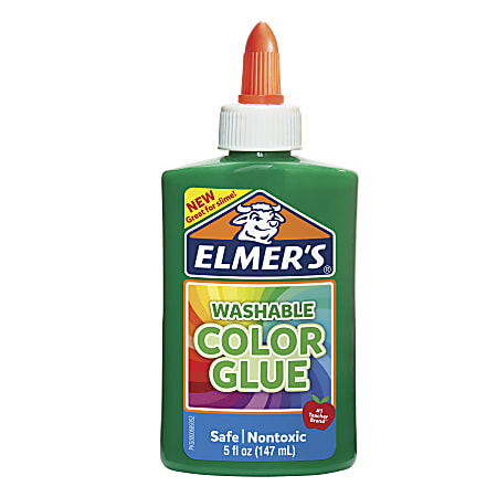 Elmer s Washable Color Glue Green 5 Oz Bottle - Office Depot