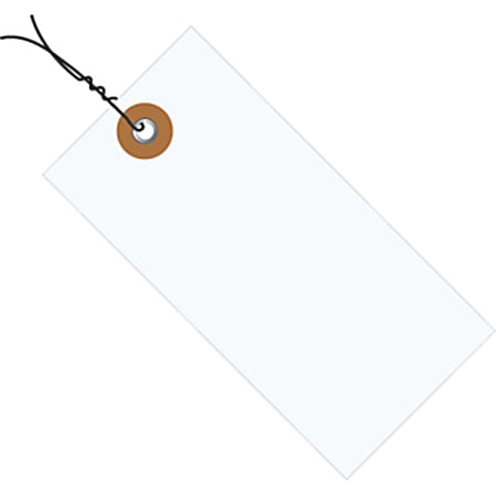 Tyvek® Prewired Shipping Tags, #5, 4 3/4" x 2 3/8", White, Box Of 1,000
