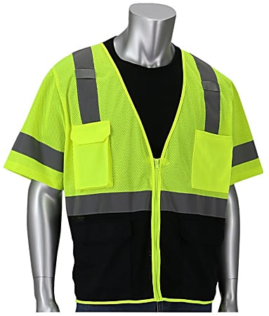 Custom 5 Pocket Value Mesh Safety Vests Safety Yellow Set Of 19 Vests ...
