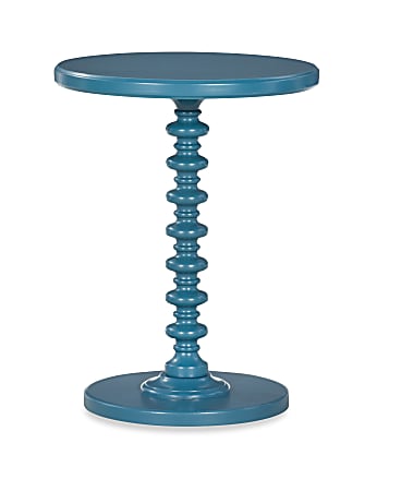 Powell Jarsky Round Spindle Side Table, 22-1/4" x 17", Teal