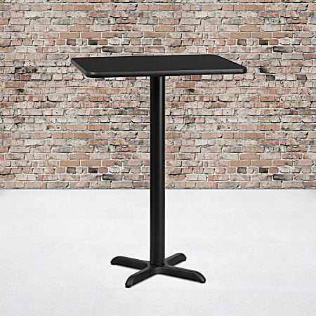 Flash Furniture Rectangular Laminate Table Top With Bar Height Table Base, 43-3/16”H x 24”W x 30”D, Black