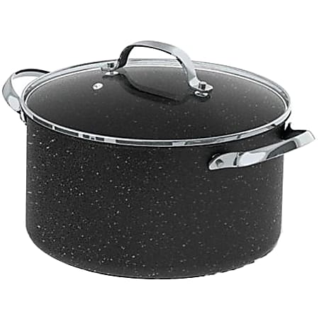 The Rock 6 Qt Stockpot w\Glass Lid - - Glass Lid, Forged Aluminum Base, Stainless Steel Handle - Cooking - Dishwasher Safe - Oven Safe - Sauce Pot1.50 gal - 2 Case