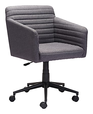 Zuo® Modern Bronx Mid-Back Chair, Black/Dark Gray