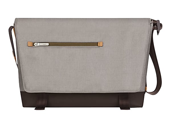 Moshi Aerio Laptop Messenger Bag - Titanium Gray for 15" Laptops, Padded Compartments, Shoulder Strap with ViscoStrap