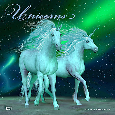 2024 BrownTrout Monthly Square Wall Calendar, 12" x 12", Unicorns, January to December