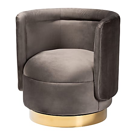 Baxton Studio Saffi Swivel Accent Chair, Gray