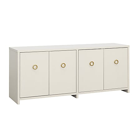 Sauder® Grand Coast Modern TV Credenza With Doors, 24”H x 57-1/8”W x 15-3/8”D, Dove Linen™