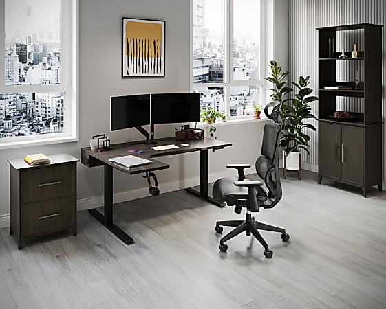 Realspace Koru Electric 59 W L Shaped Height Adjustable Standing