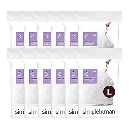 simplehuman Custom Fit Can Liners G 8 Gallons White Pack Of 240 Liners -  Office Depot