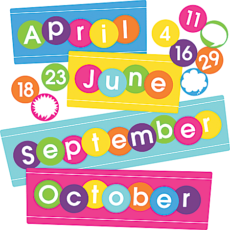 Barker Creek Calendar Month And Number Set, 12" x 5", Happy, Pre-K - College
