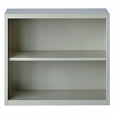 Lorell® Fortress Series Steel Modular Shelving Bookcase, 2-Shelf, 30"H x 34-1/2"W x 13"D, Light Gray