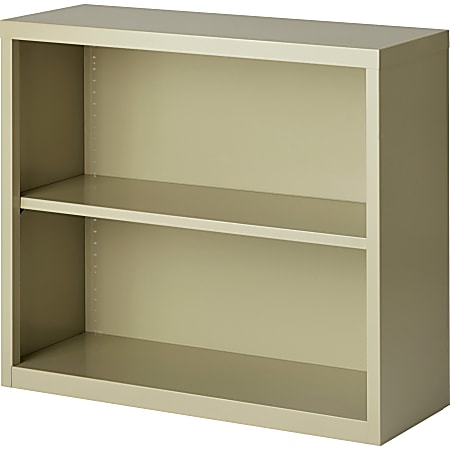 Lorell® Fortress Series Steel Modular Shelving Bookcase, 2-Shelf, 30"H x 34-1/2"W x 13"D, Putty