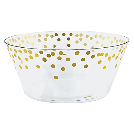 Amscan Metallic Dots Plastic Serving Bowls, 116.7 Oz,