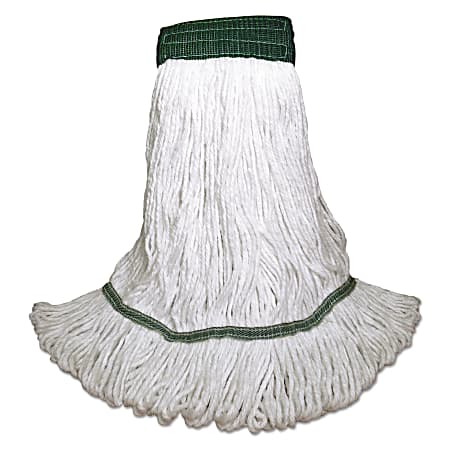 Boardwalk® Saddleback Loop-End Wet Mop Heads, 14 Oz, White, Pack Of 12 Mops