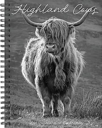 2026 Willow Creek Press Weekly Engagement Calendar, 6-1/2" x 8-1/2", Highland Cows, January To December, 58480