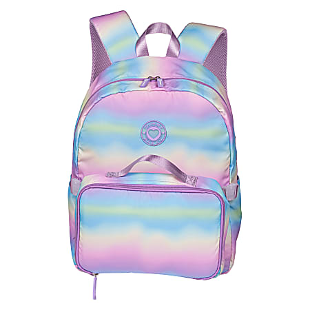 Volkano Quest Rainsoft Silky Backpack And Lunch Cooler, Rainbow